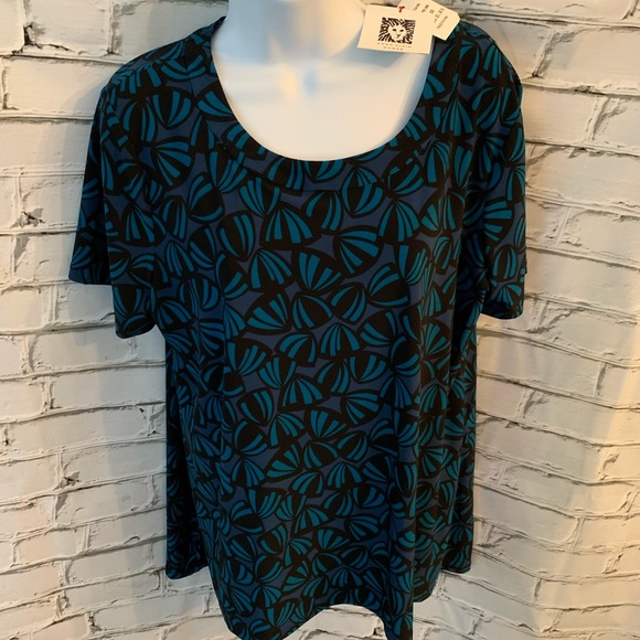 Anne Klein Print Blouse Sz 0X NWT - Picture 2 of 11